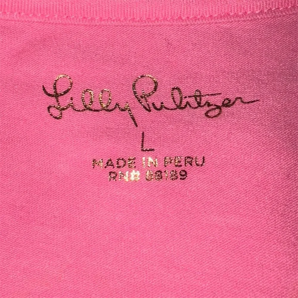 🚫SOLD🚫 Lilly Pulitzer Women's Rexa Square Neck Stretch Pink Short Sleeve Top - Picture 5 of 8